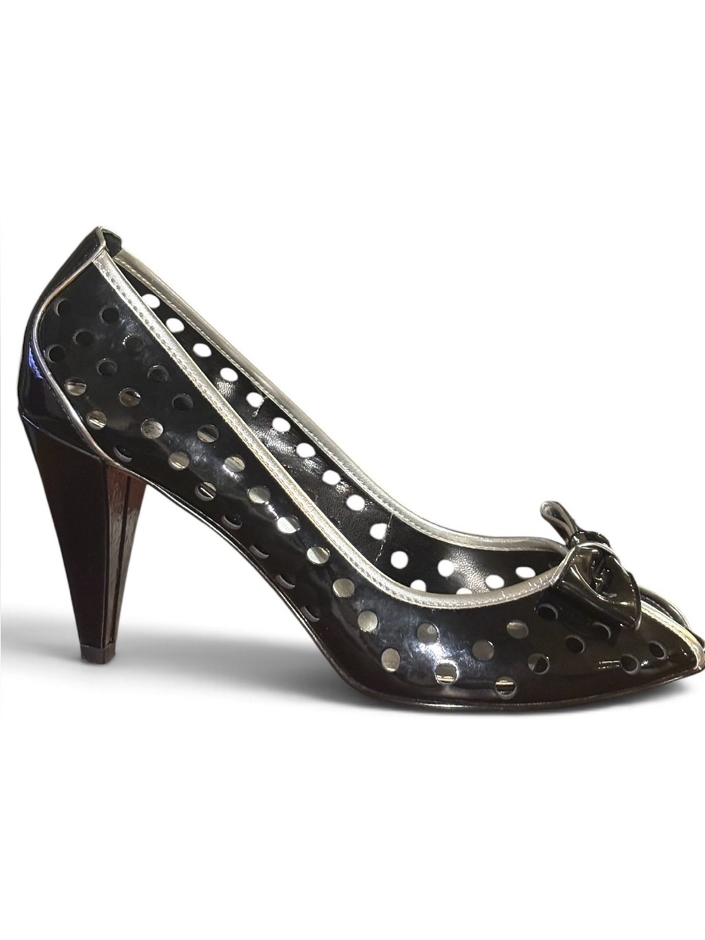 Franco Sarto Black Polka Dot Heels US 8.5M